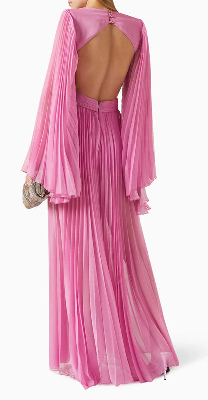 Pink 3D Floral Maxi Dress