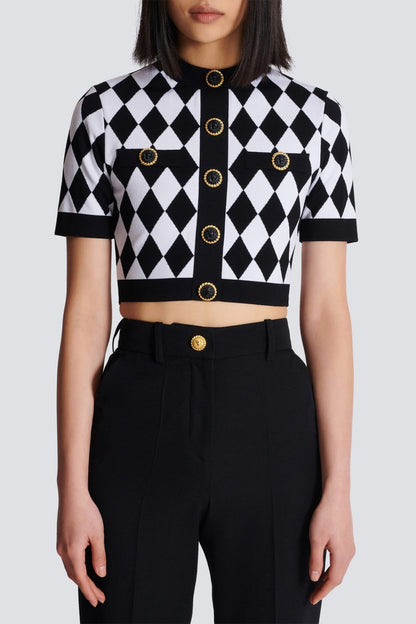 Abiga Diamond Jacquard Knit Skirt