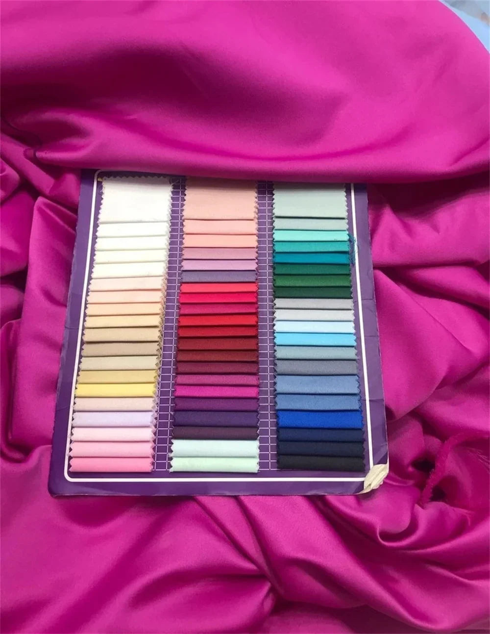 Satin Sequins Fuchsia Side Split Prom Dress