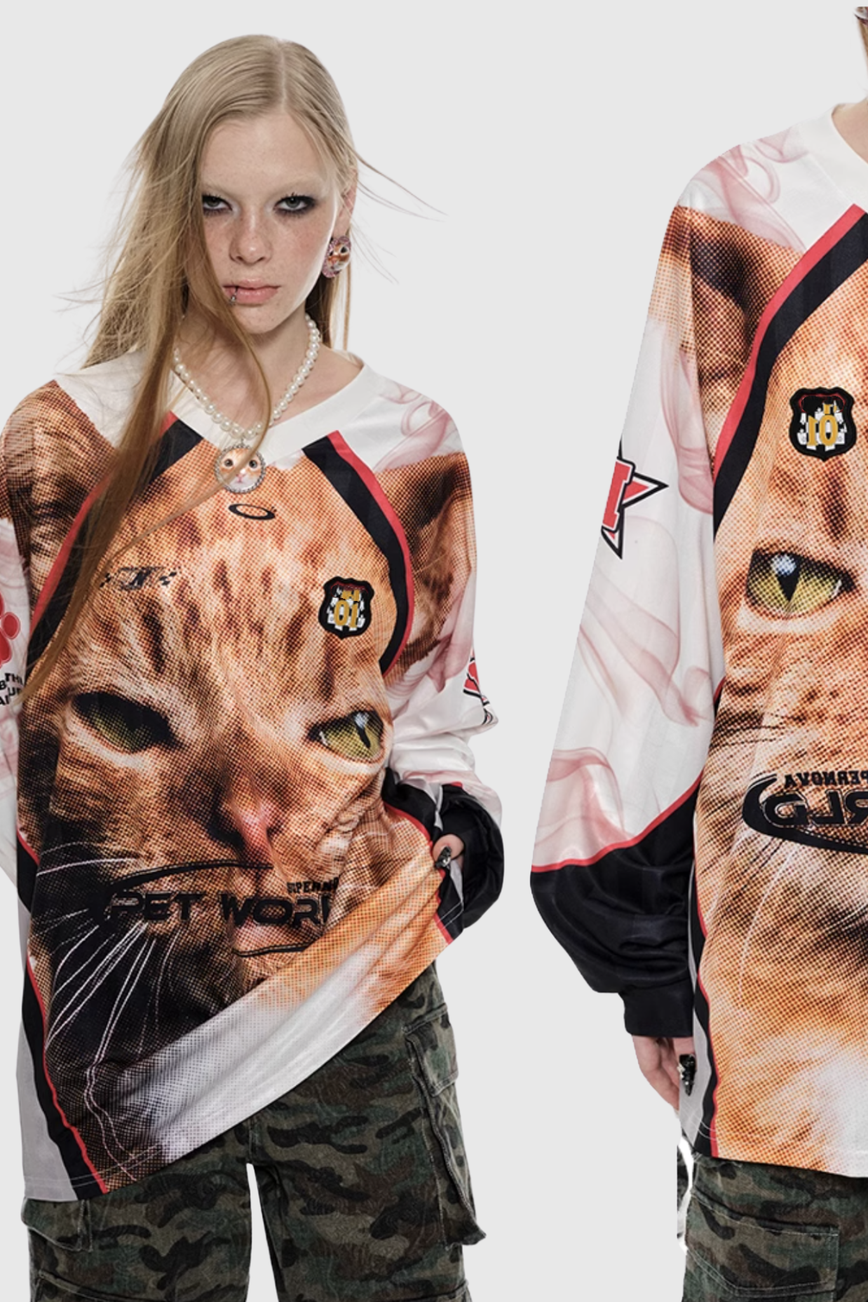 Acorn Pet Print Jersey - Ginger Cat