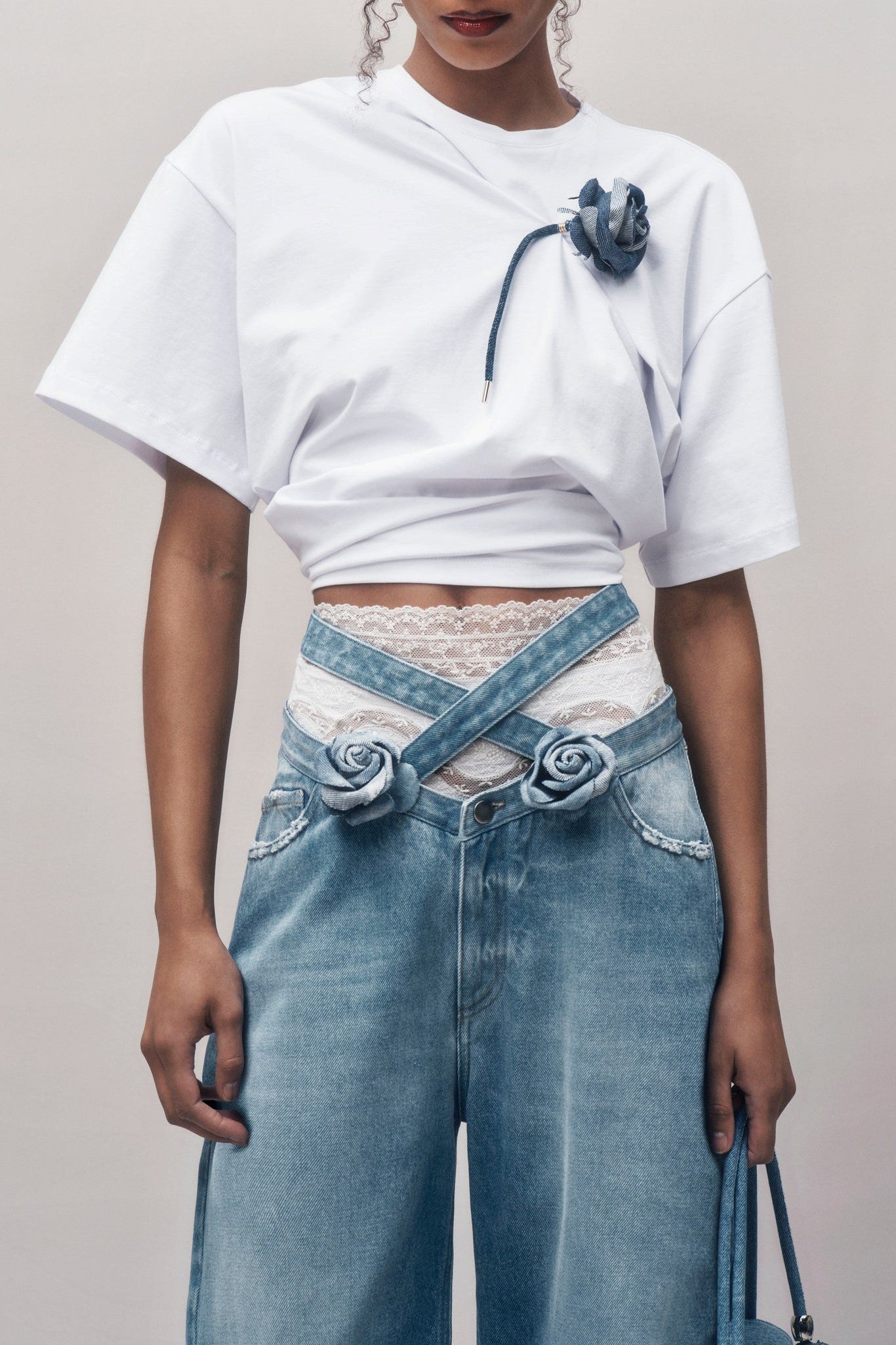 Adrienne Floral Cross Jeans