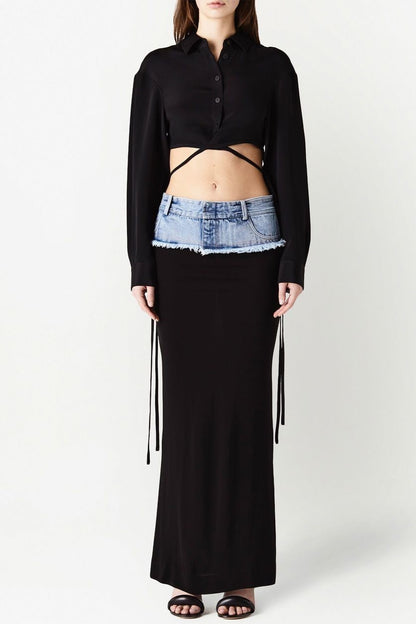 Amara Split Denim Skirt