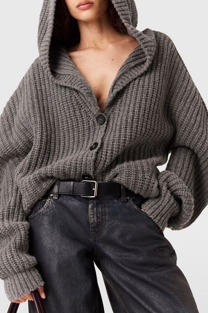 Ambra Ribbed Hooded Cardigan
