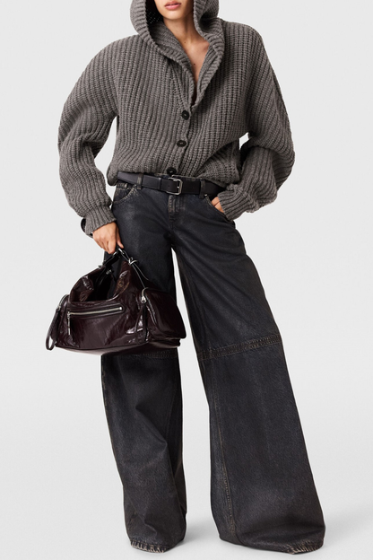 Ambra Ribbed Hooded Cardigan