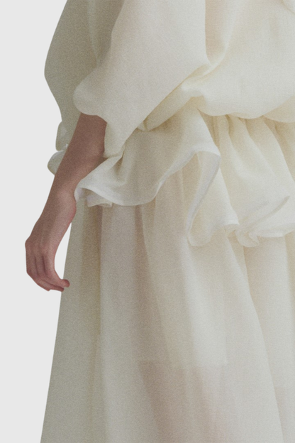 Amori Ruffle Bow Top & Maxi Skirt Set