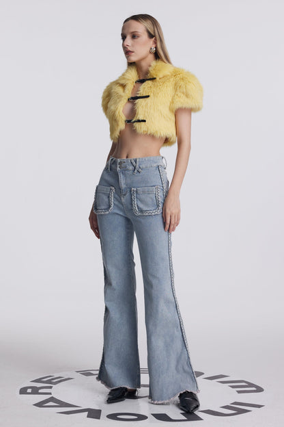 Amzi Cross Pocket Fringe Jeans