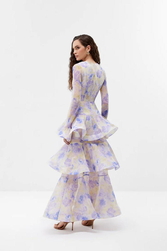 Floral Tiered Ruffle Maxi Dress