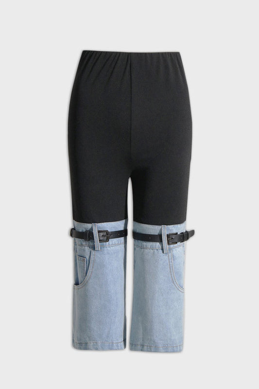 Angelica Patchwork Denim Shorts