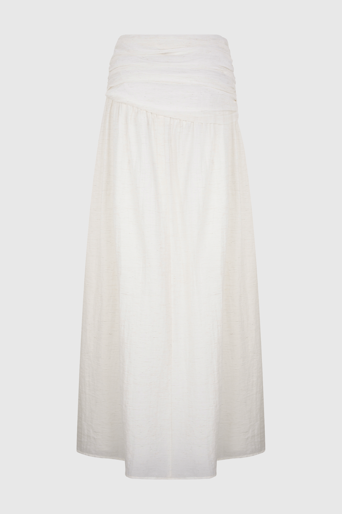 Annike Ruched Top & Knot Maxi Skirt Set - White