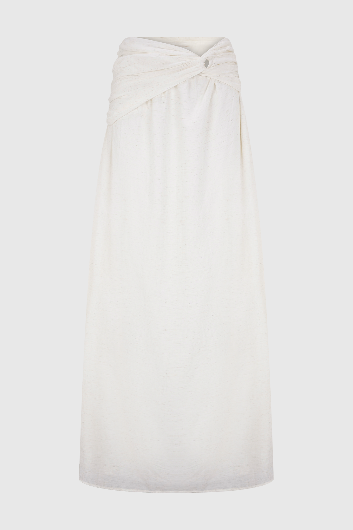 Annike Ruched Top & Knot Maxi Skirt Set - White