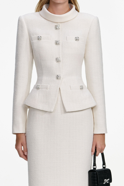 Archiba Tweed Blouse Top & Midi Skirt set