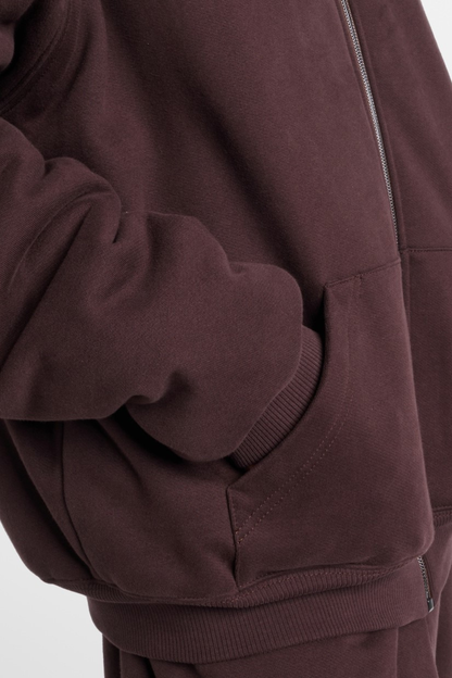 Ardesia Crochet-trimmed Zip-up Hoodie - Chocolate