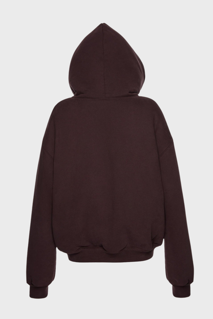 Ardesia Crochet-trimmed Zip-up Hoodie - Chocolate