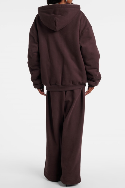 Ardesia Crochet-trimmed Zip-up Hoodie - Chocolate