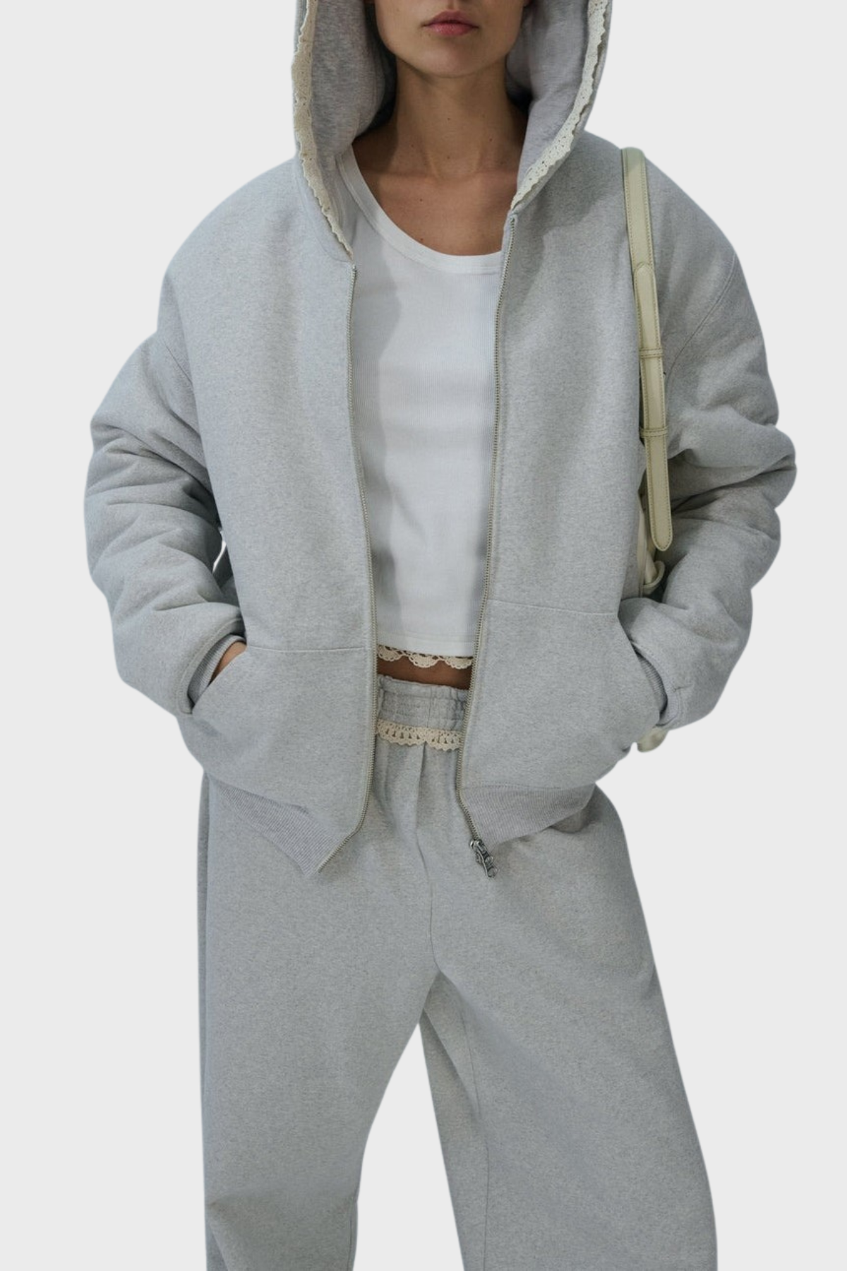 Ardesia Crochet-trimmed Sweatpants - Grey