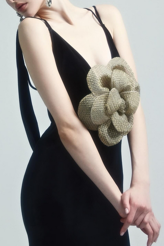 Aurora Floral Velvet Backless Maxi Dress