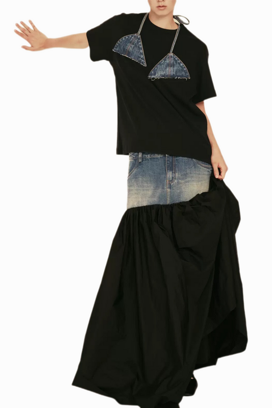 Avah Patchwork Maxi Skirt
