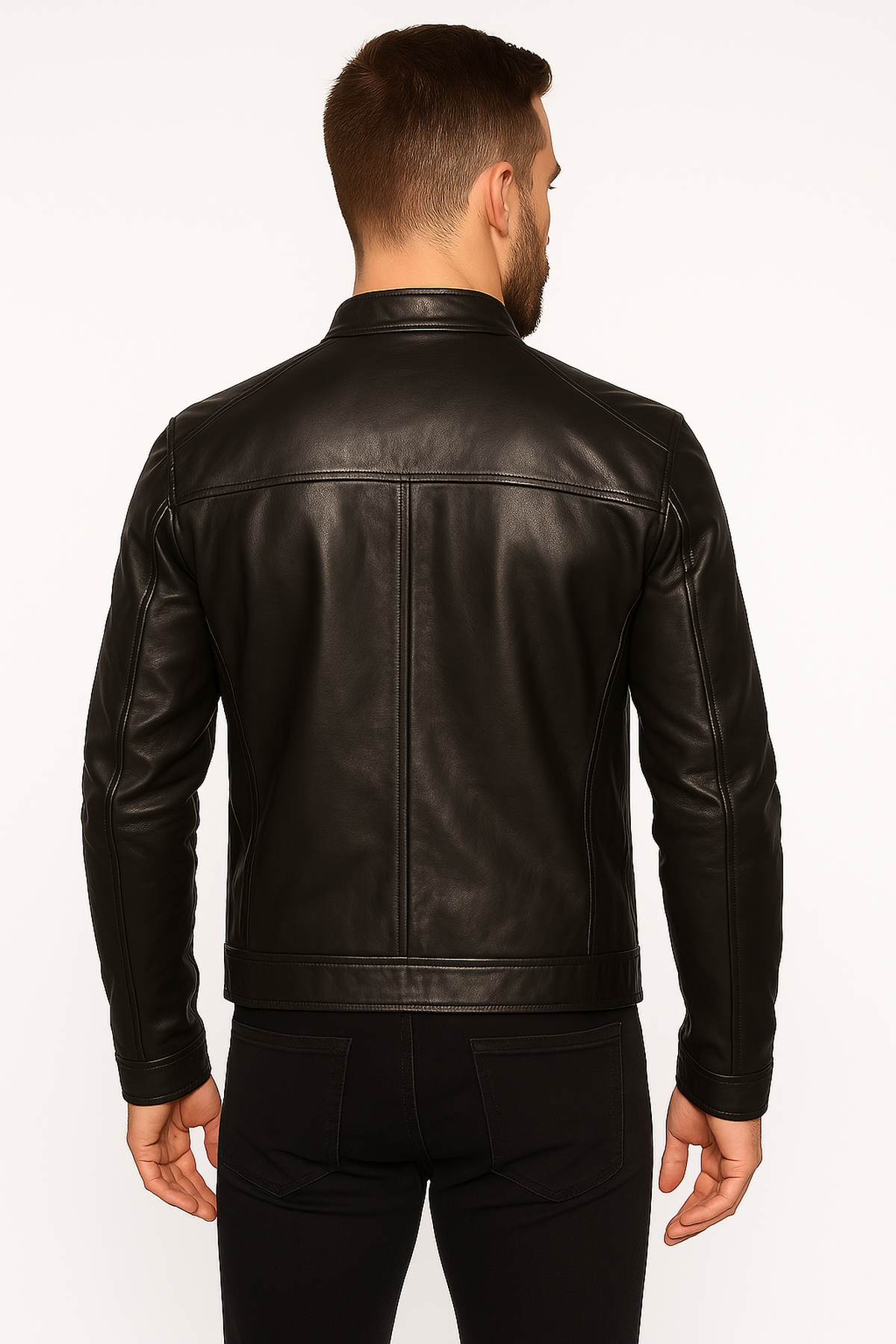 Axel Faux Leather Biker Jacket | Zip Closure | Stand Collar