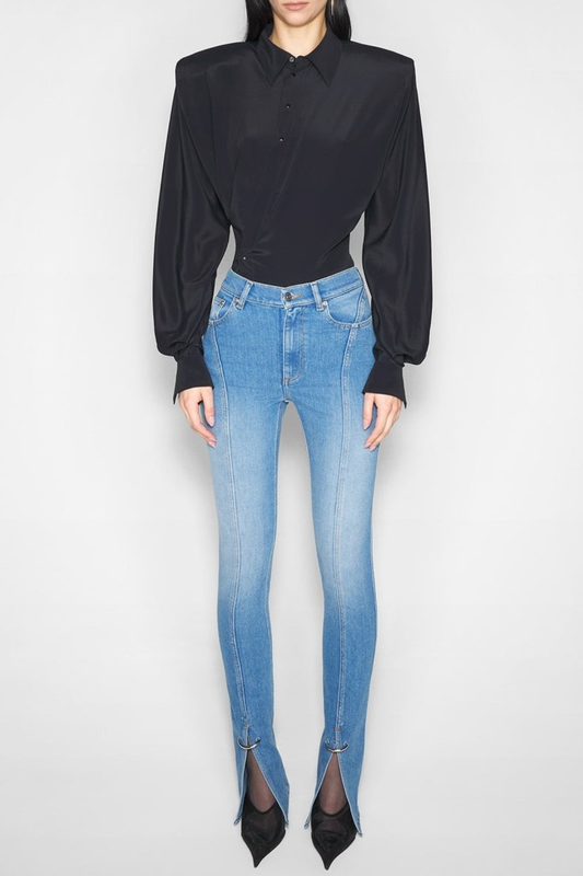 Aziza Split-hem Skinny Jeans