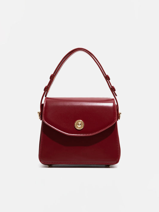 Vintage Glossy Top-Handle Bag