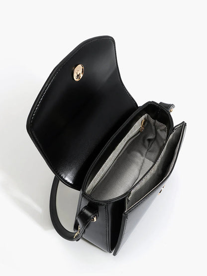 Vintage Glossy Top-Handle Bag