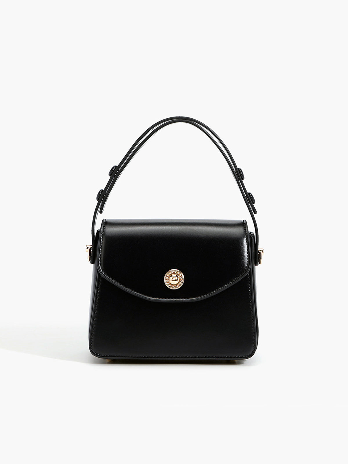 Vintage Glossy Top-Handle Bag
