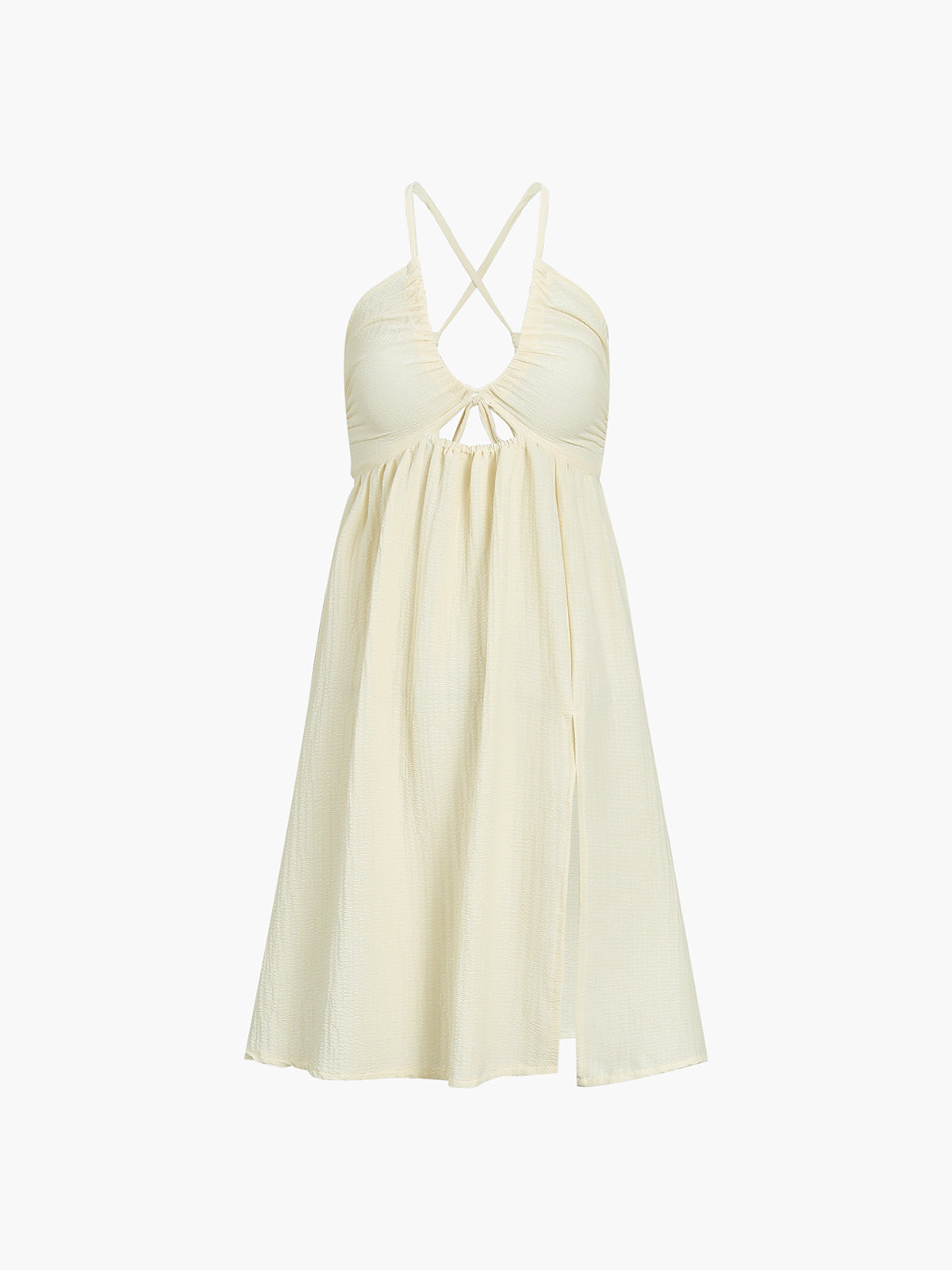 Backless  Cross Split Midi Dress