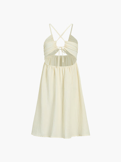 Backless  Cross Split Midi Dress