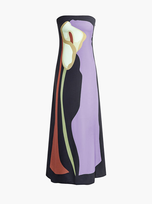 Abstract Floral Midi Dress