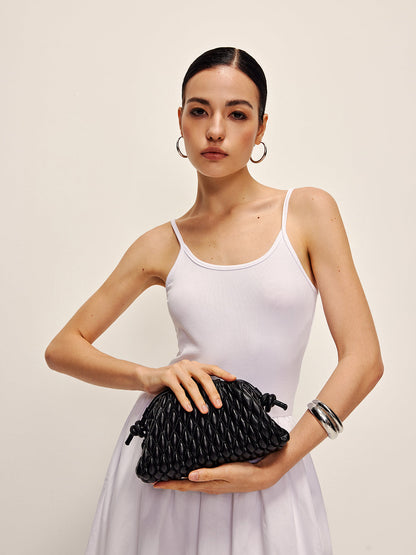 Woven Knot Clutch – Padded Twist Leather