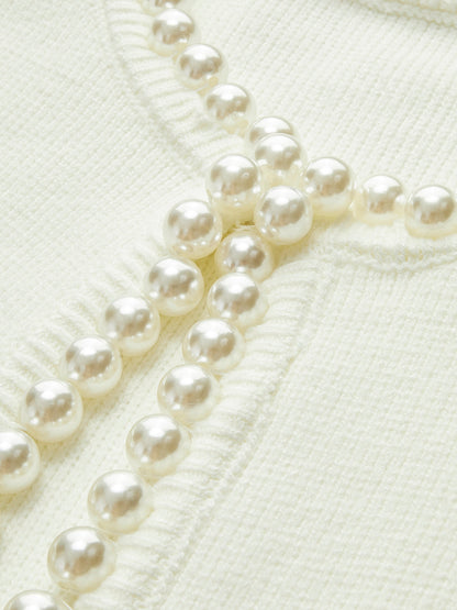 Pearl Trim  Knit Cardigan