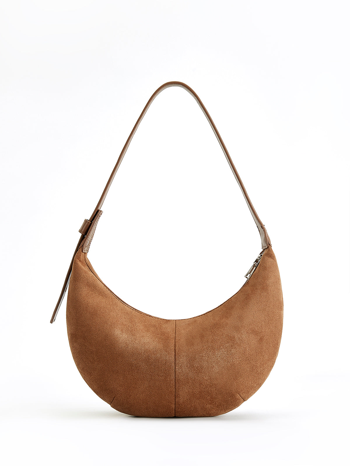 Crescent Suede Brown Shoulder Bag