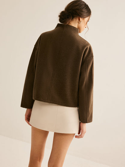 Minimalist Stand-Collar Jacket | Cropped Silhouette | Refined Casual