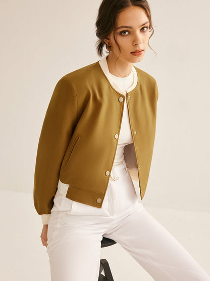 Contrast-Trim Cropped Jacket | Minimalist Design | Everyday Elegance