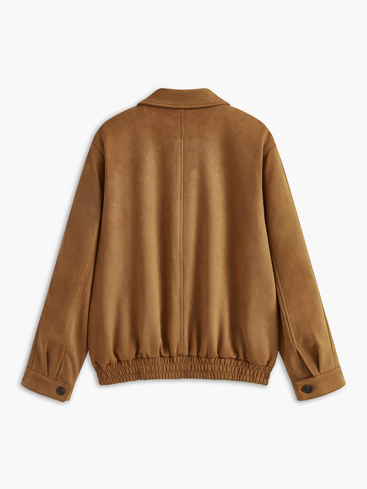 Atelier Suede Bomber Jacket | Lambskin Finish | Refined Casual