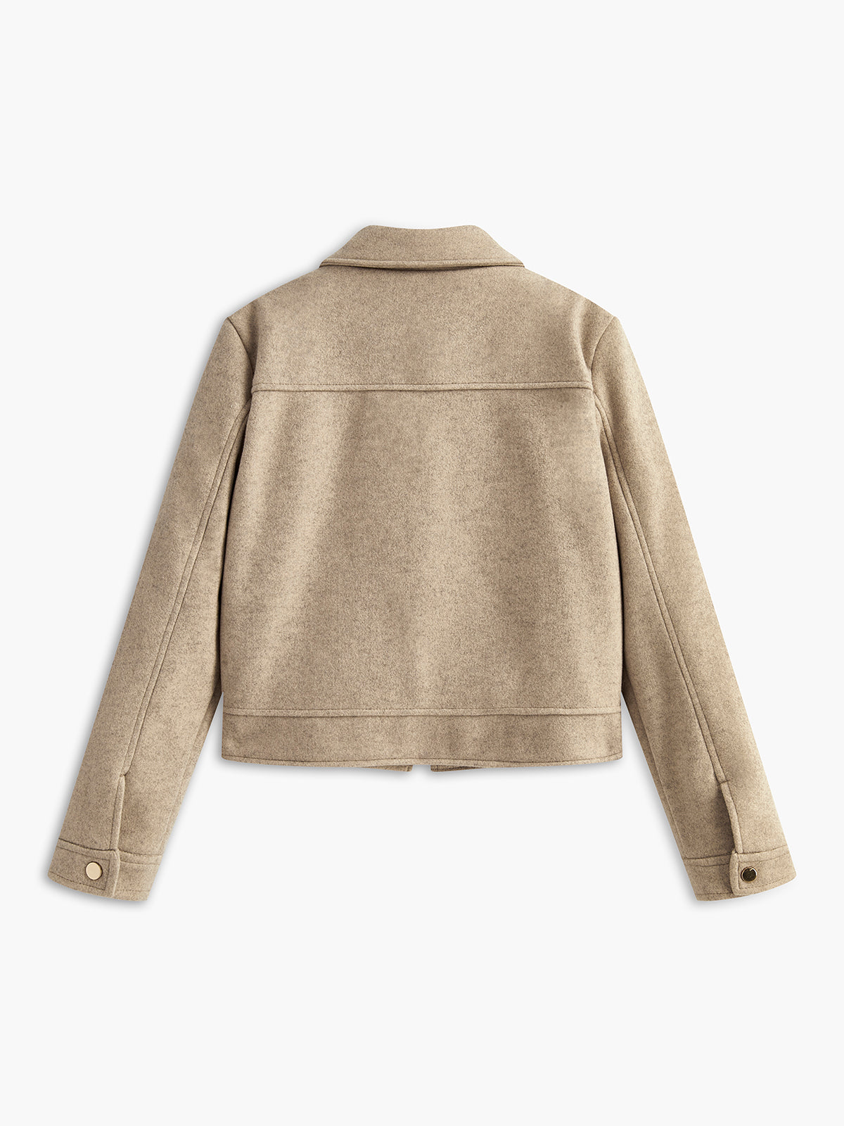 Wool Blend Short Jacket | Structured Fit | Zip Front