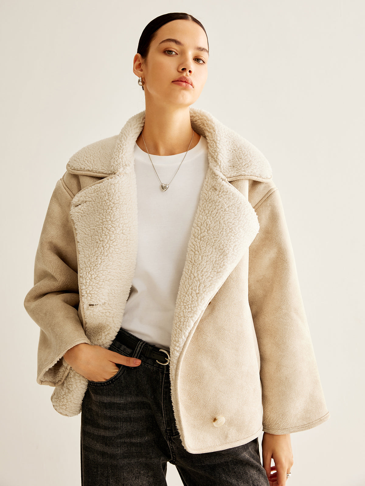 Maison Faux Shearling Jacket | Oversized Fit | Winter Warmth