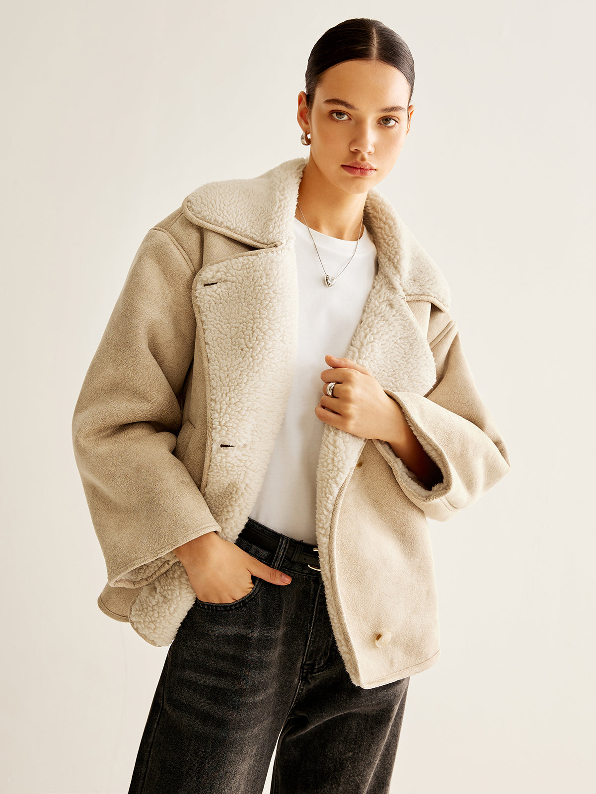 Maison Faux Shearling Jacket | Oversized Fit | Winter Warmth