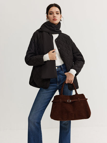 Quilted Padded Jacket with Scarf | Effortless Winter Warmth