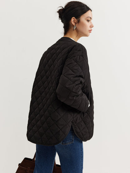 Quilted Padded Jacket with Scarf | Effortless Winter Warmth