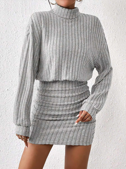 Ribbed Sweater Mini Dress long sleeve knit