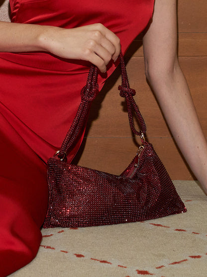 Crimson Crystal Knot Bag