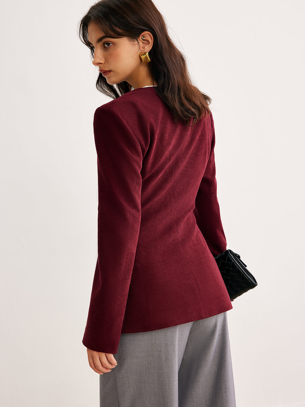 Fitted Blazer with Gold Buttons | Structured Silhouette