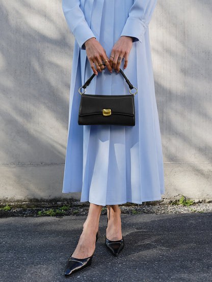 Mini Shoulder Bag with Gold Clasp