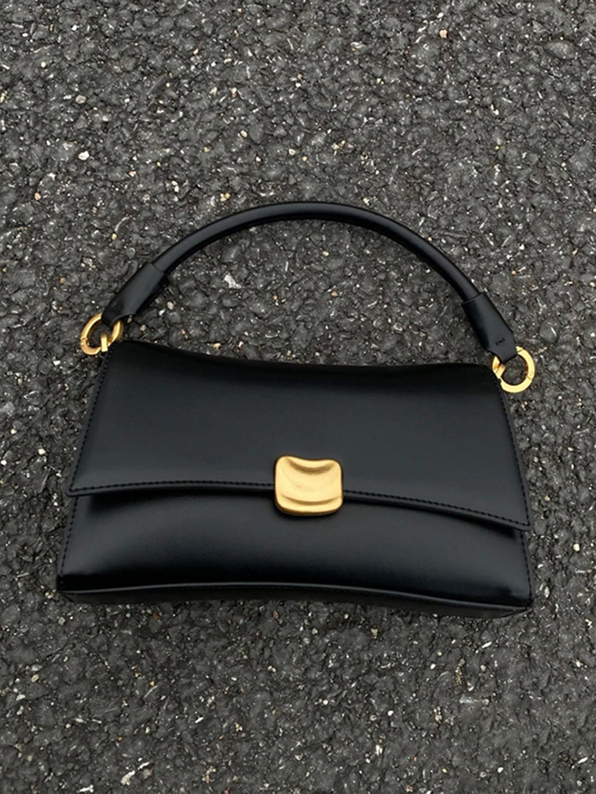 Mini Shoulder Bag with Gold Clasp