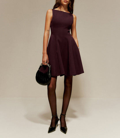 Pleated Pockets Tank Short Dress