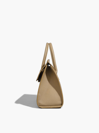 Structured Tan Leather Tote Bag