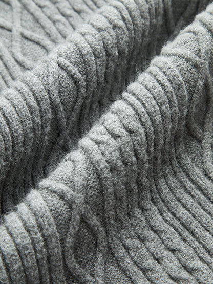 Cable Knit Mid-Waist Drawstring Pants