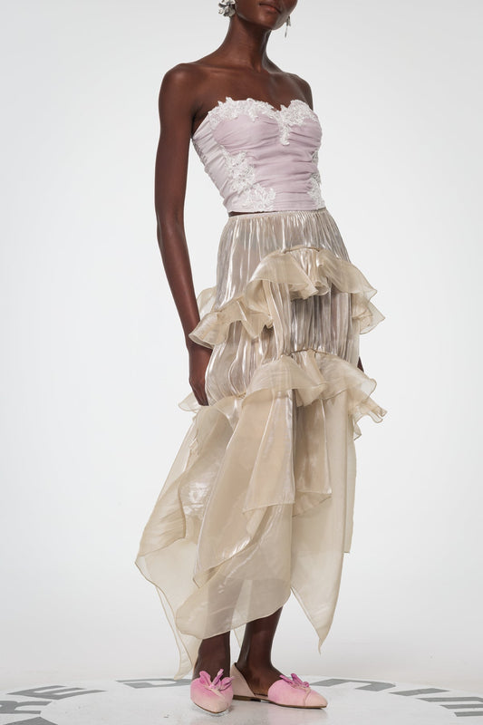 Bahati Ruffle Asymmetric Maxi Skirt