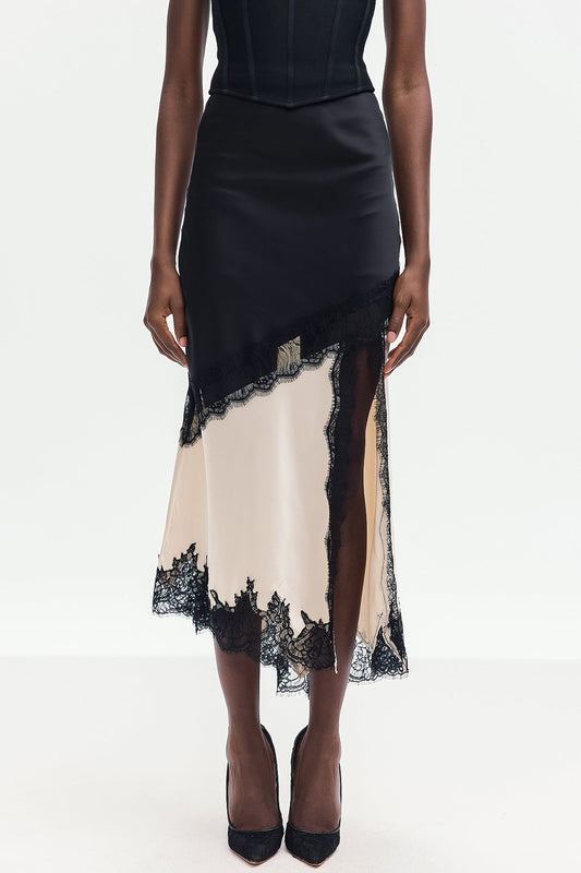 Bess Lace Satin Skirt
